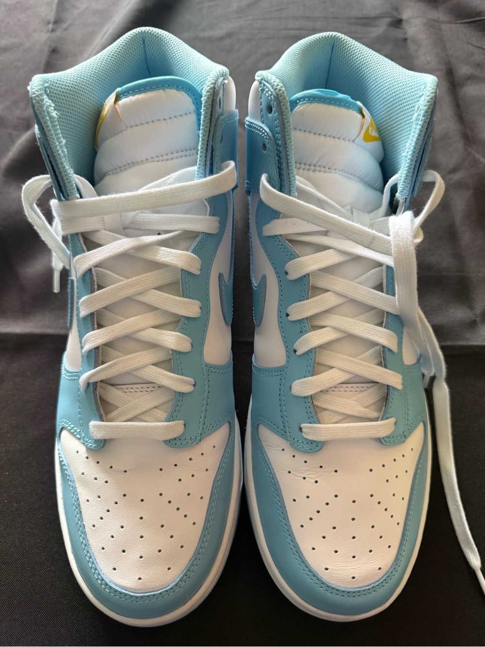 Nike Kids High-Top Sneakers in Light Blue and White
